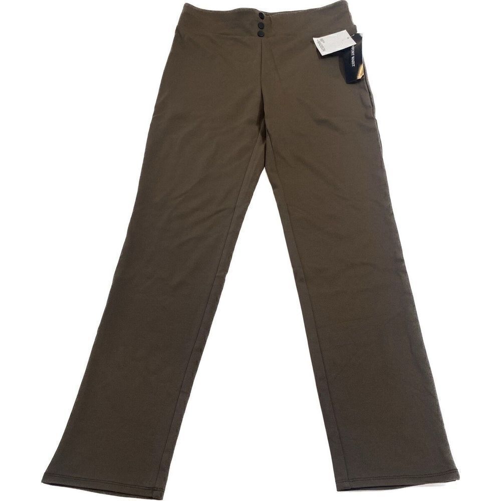 89th + Madison Brown Comfort Waist Tapered Leg Mocha Knit Pants Women Size M NEW